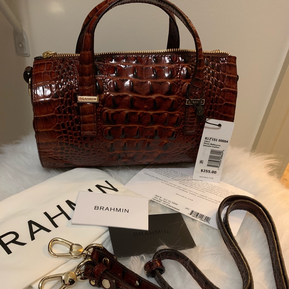 Pecan Brahmin Barrel Bag